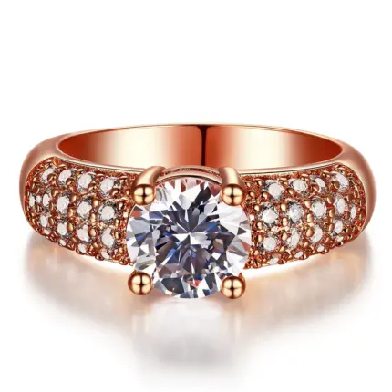 Anillo De Compromiso Mujer Giselle Bañado Oro 18k. - Rosa