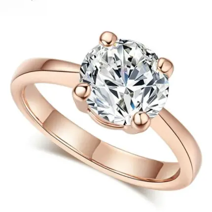 Anillo de Compromiso Mujer Amy Bañado en Oro 18k. - Rosa