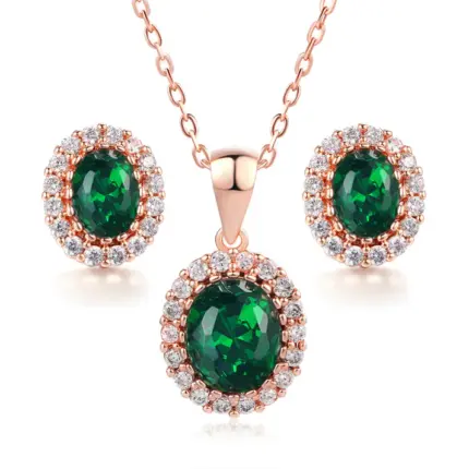 Set Collar y Aretes Mujer Princesa Kate Bañado en Oro de 18k.