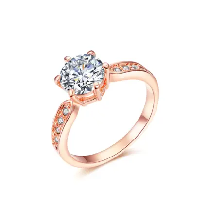 Anillo De Compromiso Mujer Aurora Bañado en Oro de 18k. - Rosa