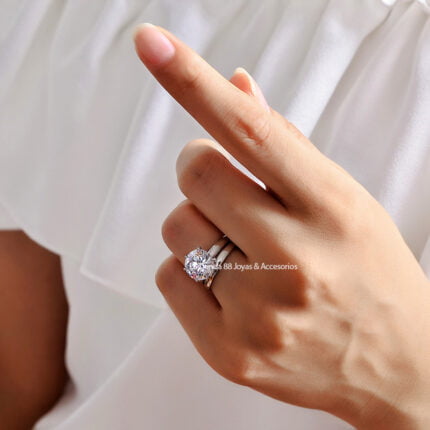 Anillo De Compromiso Mujer Manhattan Bañado en Oro de 18k.