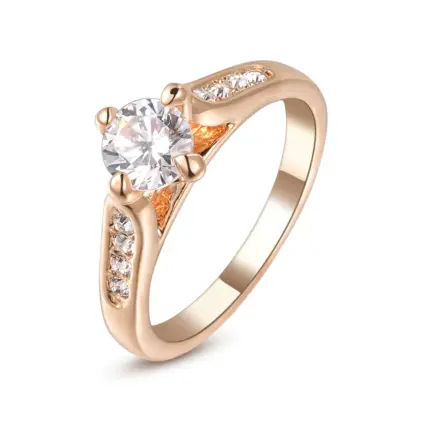 Anillo de Compromiso Mujer Clementine Bañado en Oro 18k. - Rosa