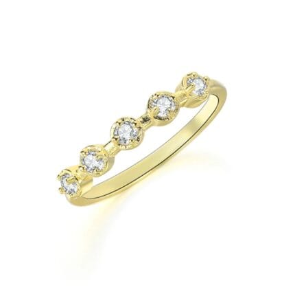 Anillo De Promesa Mujer Fleur Bañado en Oro de 18K.