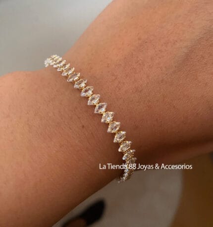 Pulsera Mujer Ariane Cristales Bañado en Oro de 18k - Amarillo