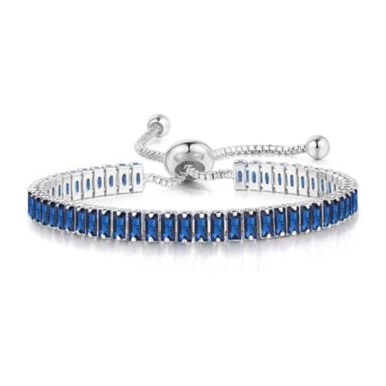 Pulsera Brazalete Cristales Bañado en Oro de 18k - Azul