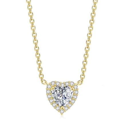 Collar Mujer Corazón Amor Eterno Bañado en Oro de 18k.