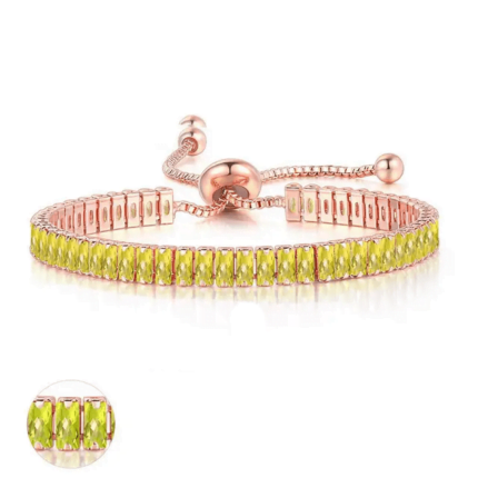 Pulsera Brazalete Cristales Bañado en Oro de 18k - Amarillo