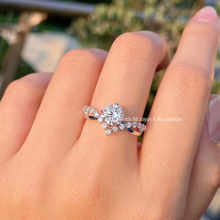 Anillo De Compromiso Mujer Elaia Bañado en Oro De 18k.