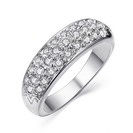 Anillo De Compromiso Mujer Nala Bañado Oro 18k. - Blanco