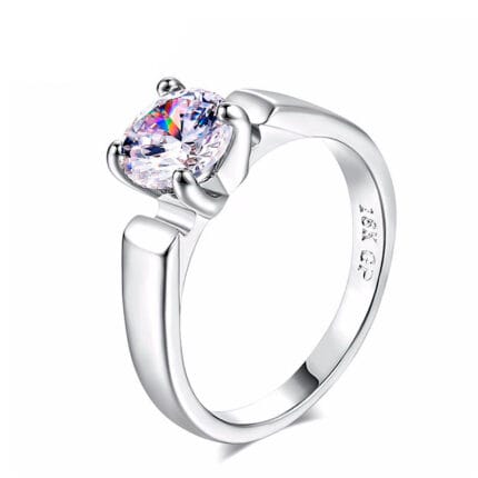 Anillo De Compromiso Mujer Emma Bañado en Oro de 18k. - Blanco