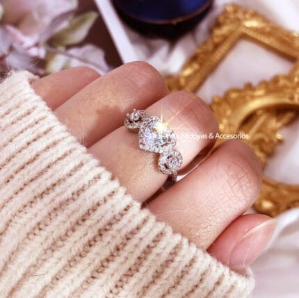 Anillo de Compromiso Mujer Adelyn Bañado en Oro 18k. - Blanco