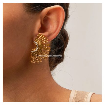 Aretes Mujer DeLuxe Bohemian Waterproof bañado en Oro de 18k - Amarillo