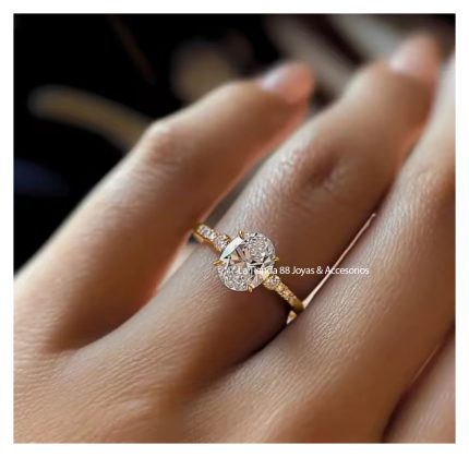 Anillo De Compromiso Mujer Nina Bañado en Oro de 18k. - Amarillo