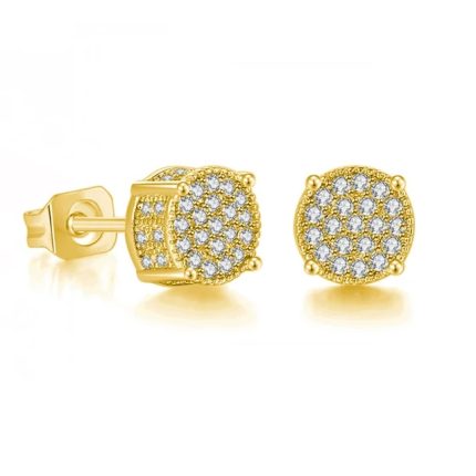 Aretes Unisex Hombre Hip Hop Circular - Amarillo