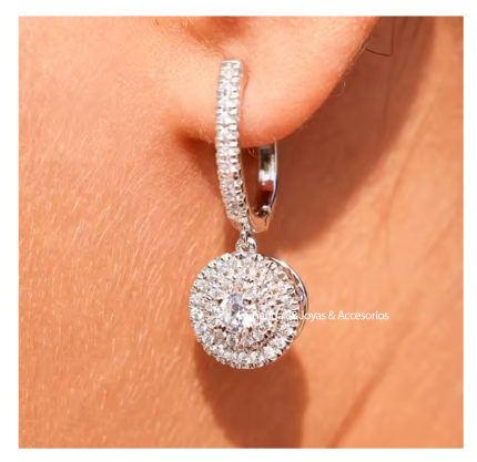 Aretes Deluxe Pendientes De Fiesta Mujer Cristal - Blanco