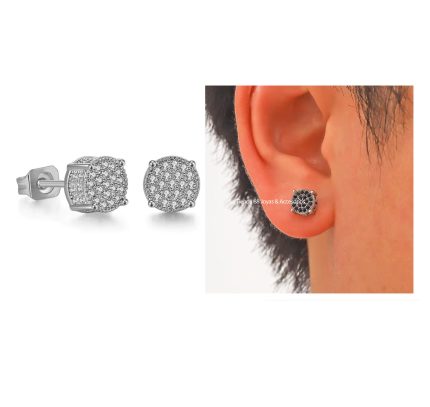 Aretes Unisex Hombre Hip Hop Circular - Blanco