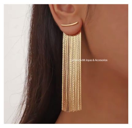 Aretes Colgantes de Fiesta Deluxe Mujer Cascadas - Amarillo