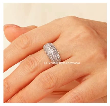 Anillo De Compromiso Mujer Livia Bañado en Oro de 18k. - Blanco