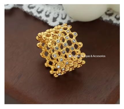 Anillo De Compromiso Mujer Greta Bañado en Oro de 18k. - Amarillo