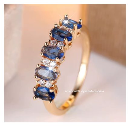 Anillo De Compromiso Mujer Ava Bañado en Oro de 18k. - Amarillo